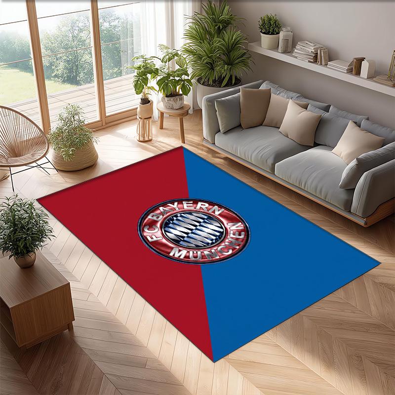 Alfombra Suave de Área con Patrón de Fútbol del Bayern de Múnich, Alfombra de Suelo Interior Antideslizante, Esterilla Decorativa Deportiva para Dormitorio