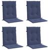 Low Back Seat Cushions 4 Pcs Navy Blue Fabric