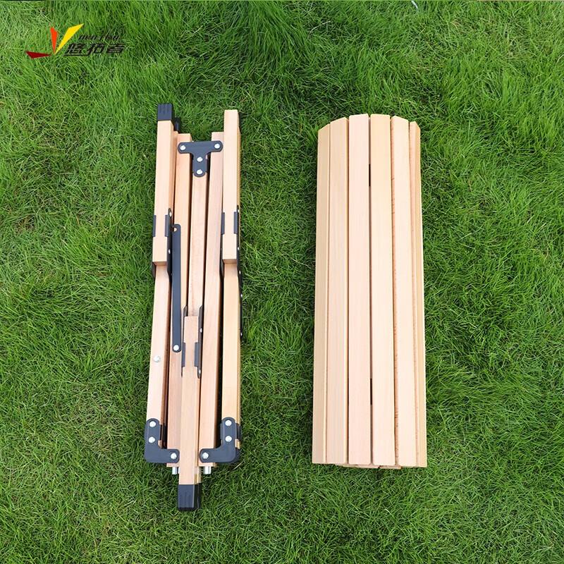 Portable Solid Wood Egg Roll Camping Table