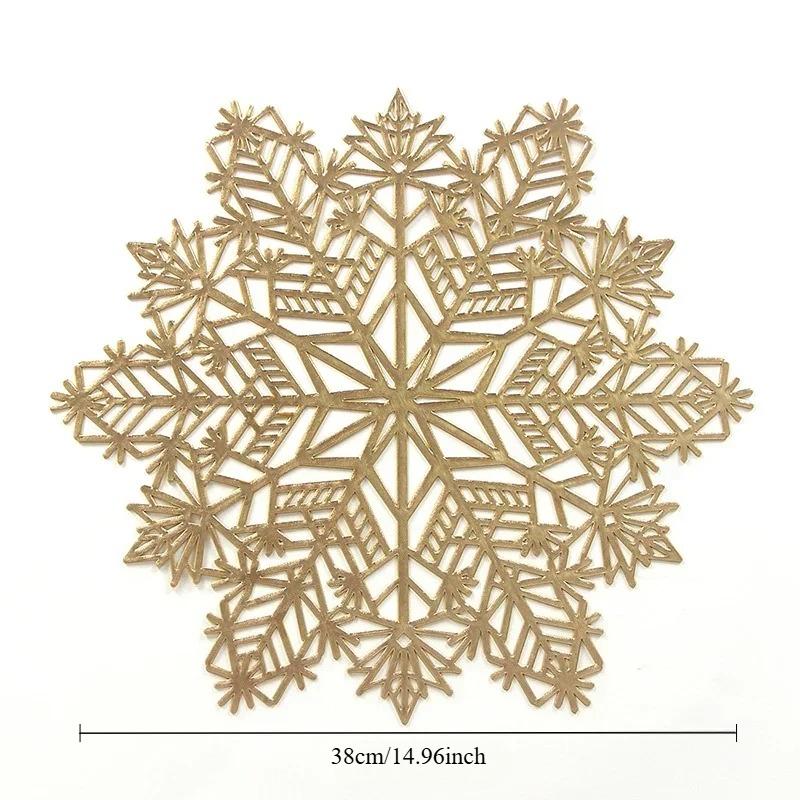 1-20PCS Christmas Snowflake Placemats and Table Runner Decorative Heat Resistant Tableware Mats Dining Room Holiday Party Decor
