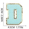 6Cm Towel Embroidery Lake Blue English Letter Embroidery Cloth Sticker Bag Decoration Patch Sticker Ironing Number Sticker