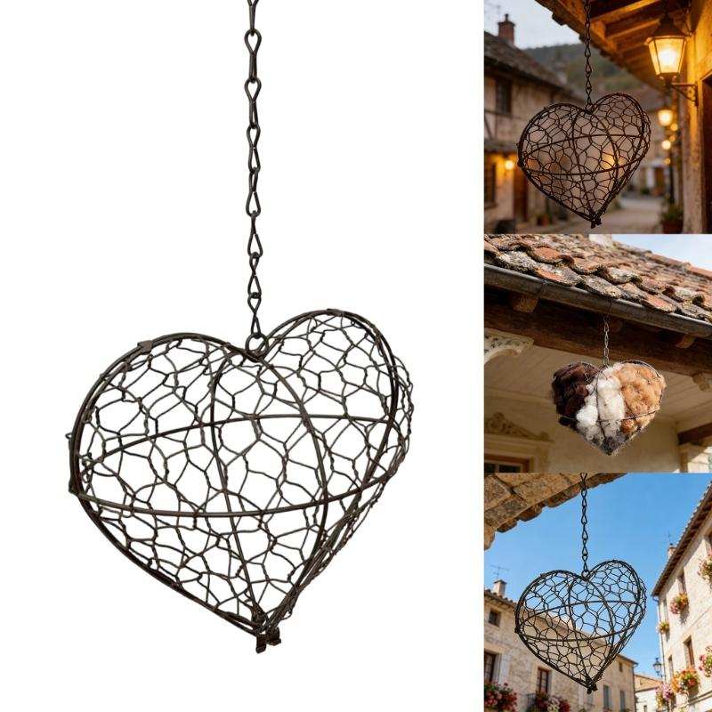 Elegant Metal Heart Bird House For Outside Placement Bird Nesting Heart Outdoor Yard Art