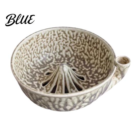 Durable Ceramic Wash Basin Self Rinsing Bowl with Hollow Drain Holes Swirl-Flow Berry Bowl Washing Fruit Rinse for Kitchen Counter Non-slip