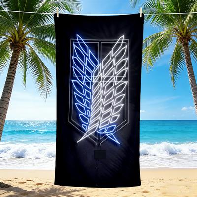 1Pc Attack Titan Symbol Beach Towel Quick Dry Multiuse For Beach Pool Gym Yoga Home Travel Christmas Halloween Xmas Gift El149