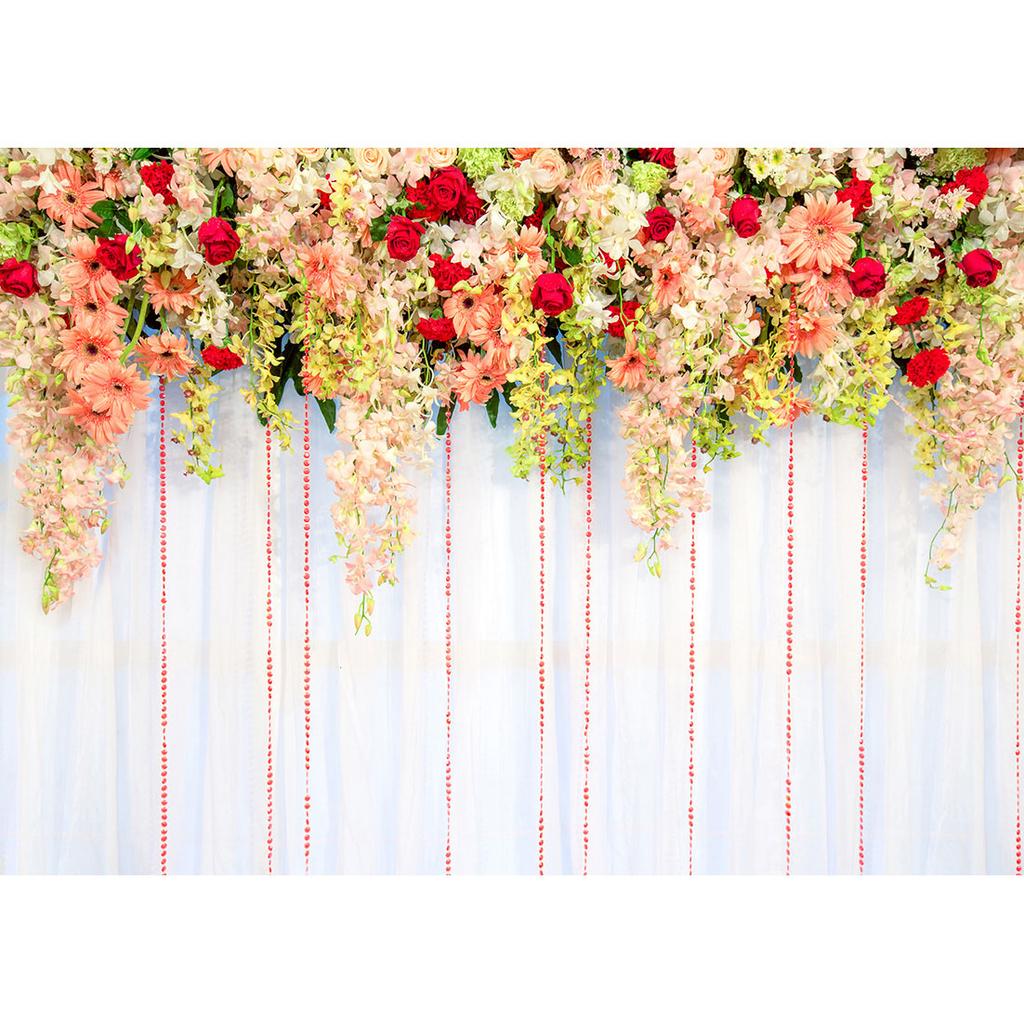 Photography Backdrop Flowers Wall Wedding Banner Vinyl Background for Children Valentines Lovers Party Photoshoot Photo Studio