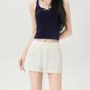 Women's 2026 Color Block High Waist Retro Sports Shorts - Drawstring, Loose, Casual Versatile Hot Pants