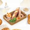 Handgeflochtene Rechteckige Serviertabletts aus Kunststoff mit Griffen, Gewebte Korbweiden-Brot-, Obst-, Snack-, Lebensmittel-Servierkörbe für Zuhause, Küche