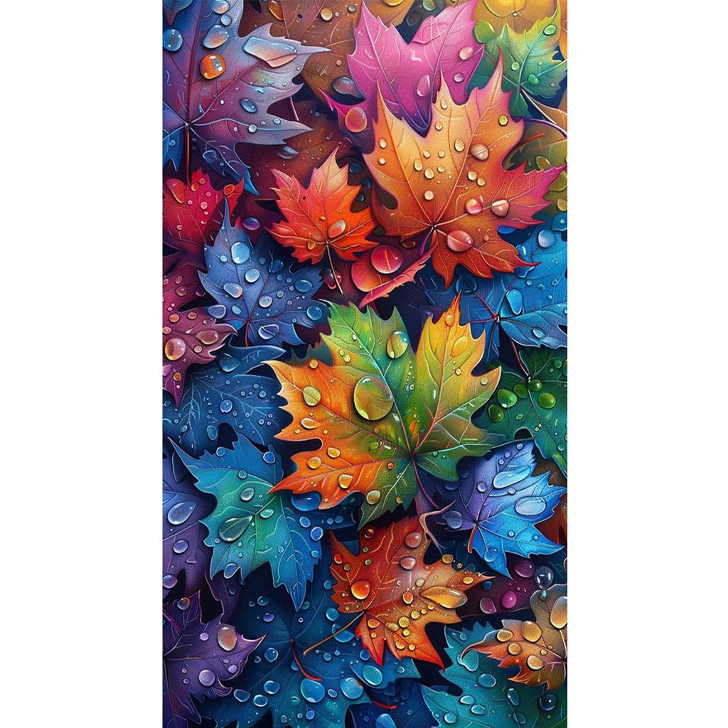 Ahornblätter Voll 11CT DIY Zählstickerei-Kits Große Größe 40x70cm Kreuzstich Kunst und Handwerk Kits für Erwachsene Heimdekoration