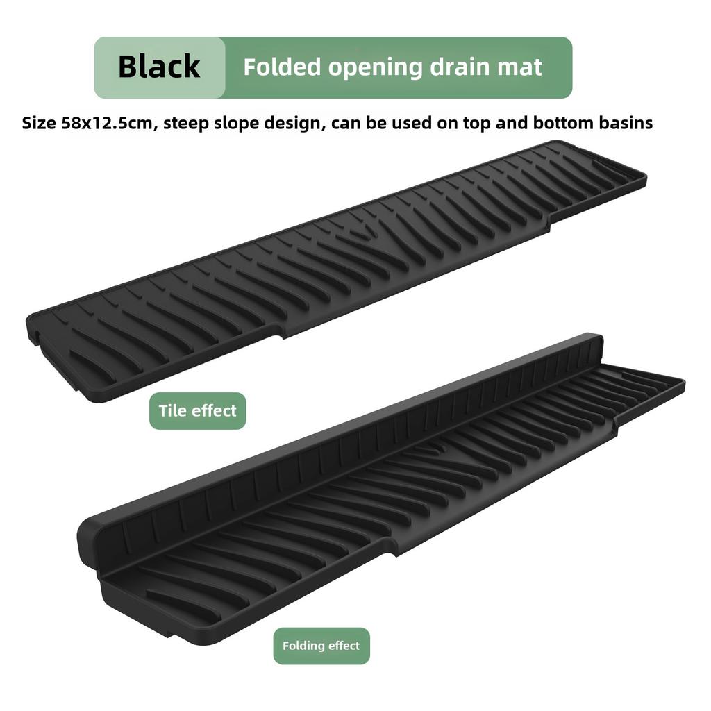 Kitchen Sink Splash Guard, Faucet Mat Splash Catcher, Handle Drip Catcher Tray, Multipurpose for Kitchen Dish Drying Mats Sponge