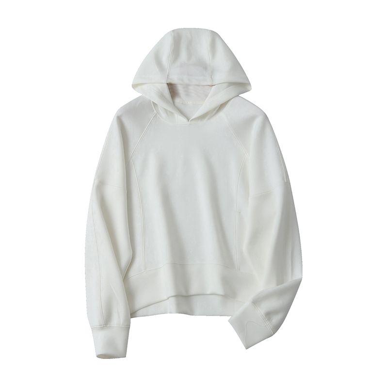 Air Layer Sweatshirt Spring & Fall New Arrival Foreign Trade Women's Clothing Fashion Casual Hooded Pullover Long Sleeves Pure Color Elastic 28758