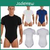 Mono de manga corta para hombre, body, mameluco, leotardo, tops, con botones a presión en la entrepierna