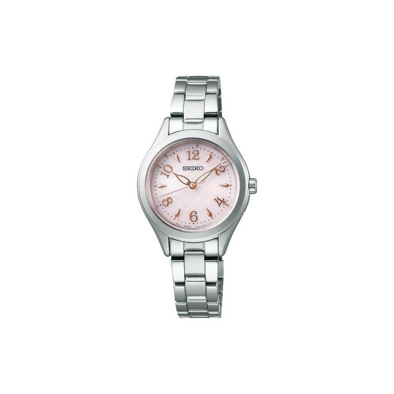 SEIKO 100 meters waterproof casual Quartz Steel Strap women s watch pink dial SWFH117 розовый