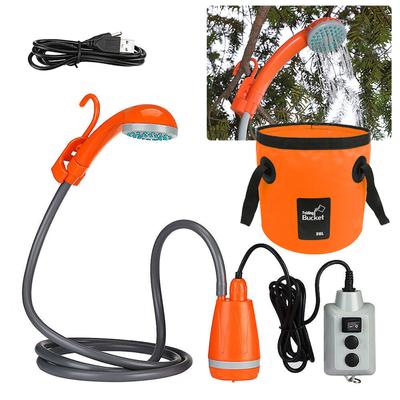 Outdoor Camping Douchepomp USB Oplaadbare Douchekop met Opvouwbare Emmer voor Kamperen Wandelen