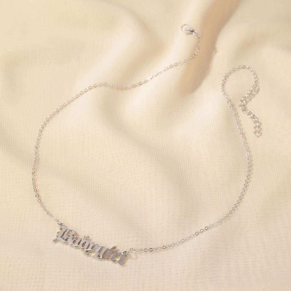 Personalized Baby Girl English Letter Necklace - Women's Minimalist Clavicle Chain Alloy Accessory
