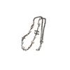 Chanel Double C Four Leaf Clover Rhinestone Necklace Women necklace Silver ABA420-B10535-NN148