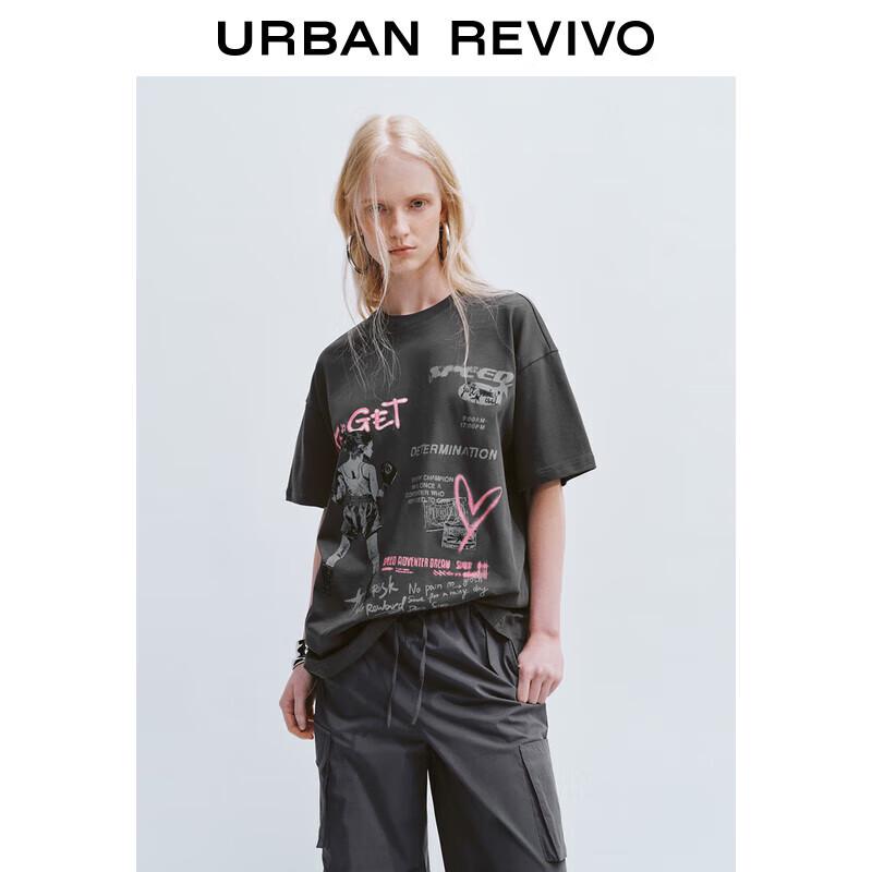 UR Women s 2025 Summer Color Block Print T-Shirt S