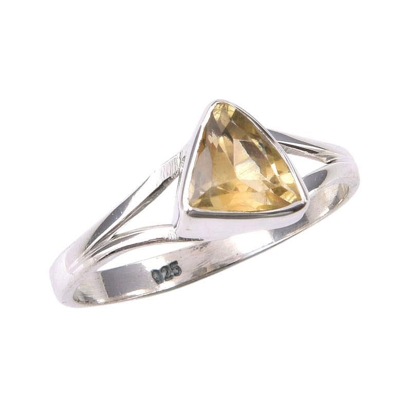 Natural Citrine Gemstone Handmade 925 Sterling Silver Jewelry Ring Size 8.5 i8y69