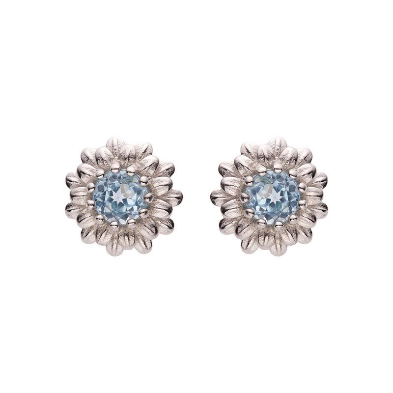 Multi-Color Treasure Earrings S925 Sterling Silver Natural Topaz Peridot Garnet Flower Stud Earrings Women