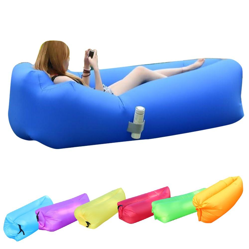 Sofá Inflable, Tumbona Inflable Impermeable Portátil con Cojín Cómodo, para Acampar, Vacaciones, Senderismo, Piscina Y Fiestas En La Playa