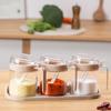Glas-Würzgläser-Set mit Tablett