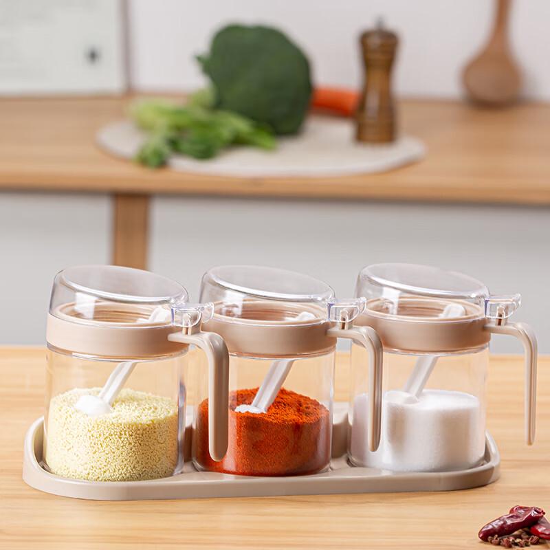 Glas-Würzgläser-Set mit Tablett