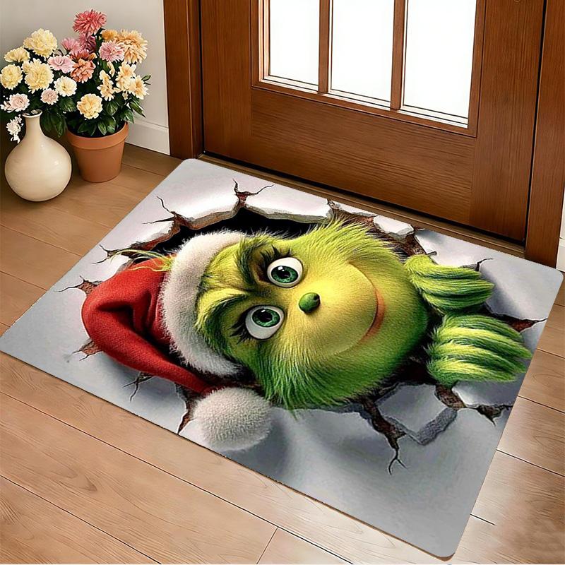 Weihnachten Grinch Wohnzimmer Rutschfester Bereichsteppich Weicher Teppich für Schlafzimmer Spielzimmer Sofa Büro Heimdekoration Fußmatte Weihnachtsgeschenk C9211503