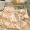 Transparent Lace Flower Panties Satin Silk Lace Mesh Briefs Lingerie French Style Briefs  Gifts