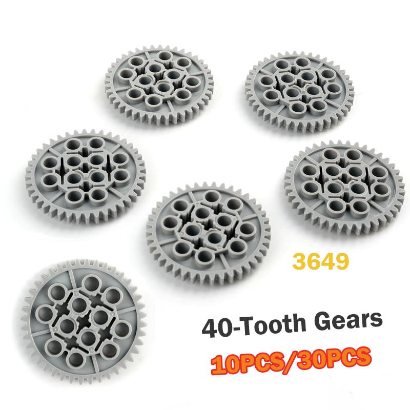 10PCS/30PCS MOC 40-Tooth Gears Technology Building Blocks Parts 3649 Assembly Replacement Gear Model Bricks DIY Toys Accessory
