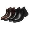 New Autumn and Winter Martin Boots Fleece Thermal Cotton Shoes High Top Leather Shoes Chelsea Boots