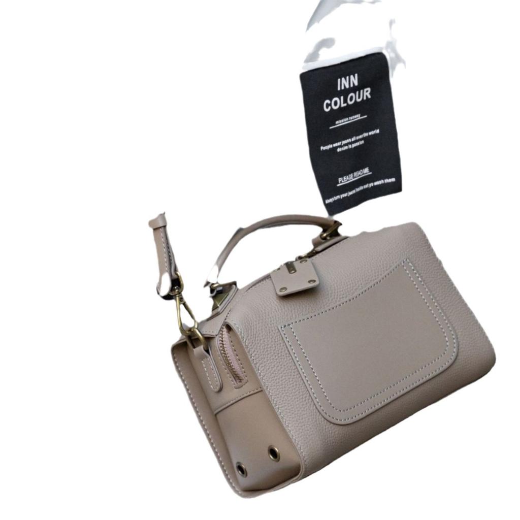 Cowhide Lady, One Shoulder Crossbody Simple Portable Fashion Bag, Girls Handbag Pillow Bag Large Capacity