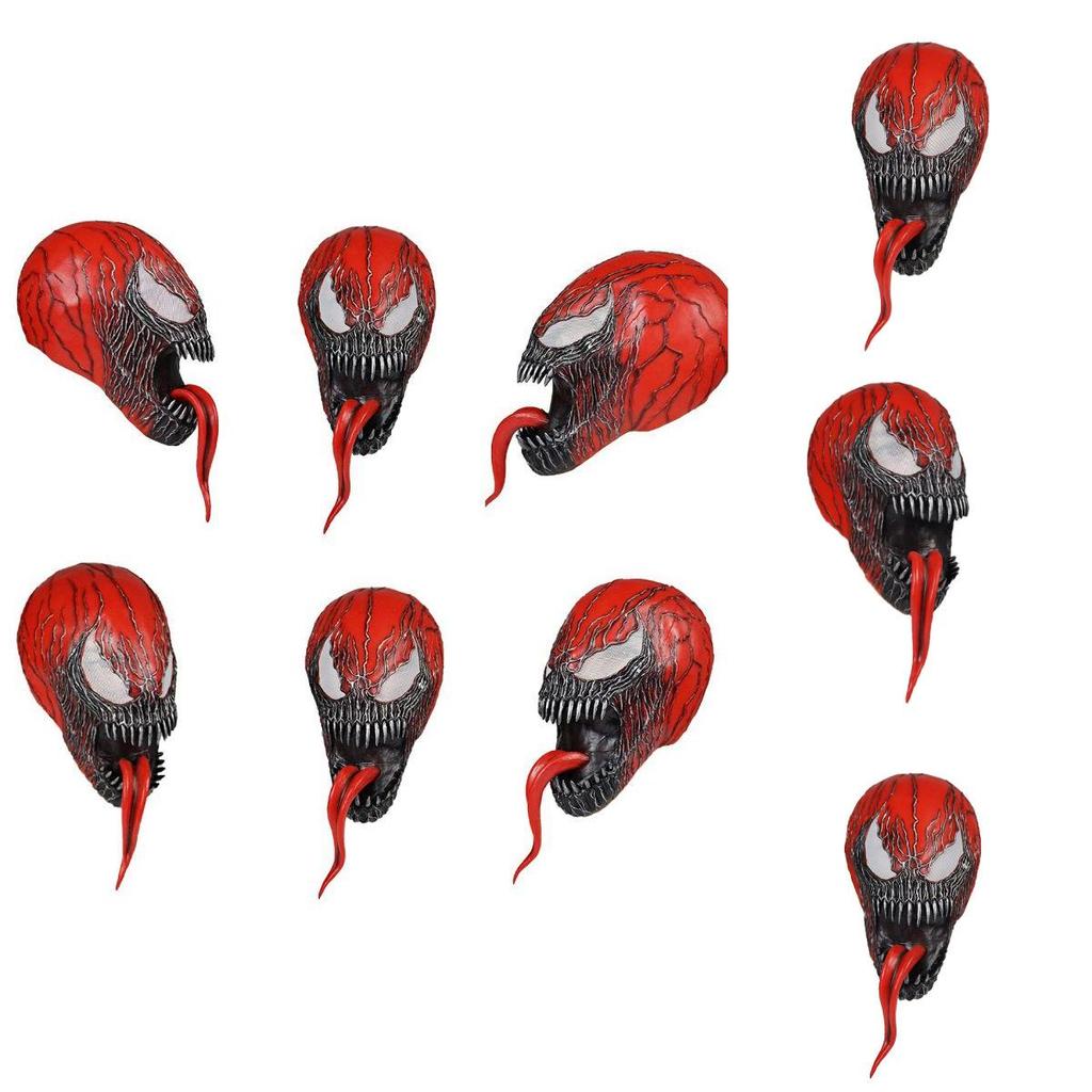 All Red Venom Spider-man Cosplay Mask For Adults Comfortable Latex Headgear