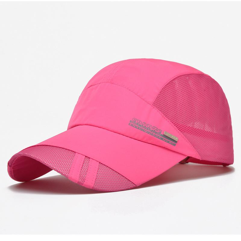 

Summer Unisex Cotton Quickdry Baseball Hat With Sun Protection For Outdoor Activities рожевий червоний колір