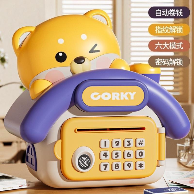 Electronic Piggy Bank Children Automatic Safe Coins Cash Saving Money Box Password Counter Code Key Lock Coin Bank Atm Kids Gift