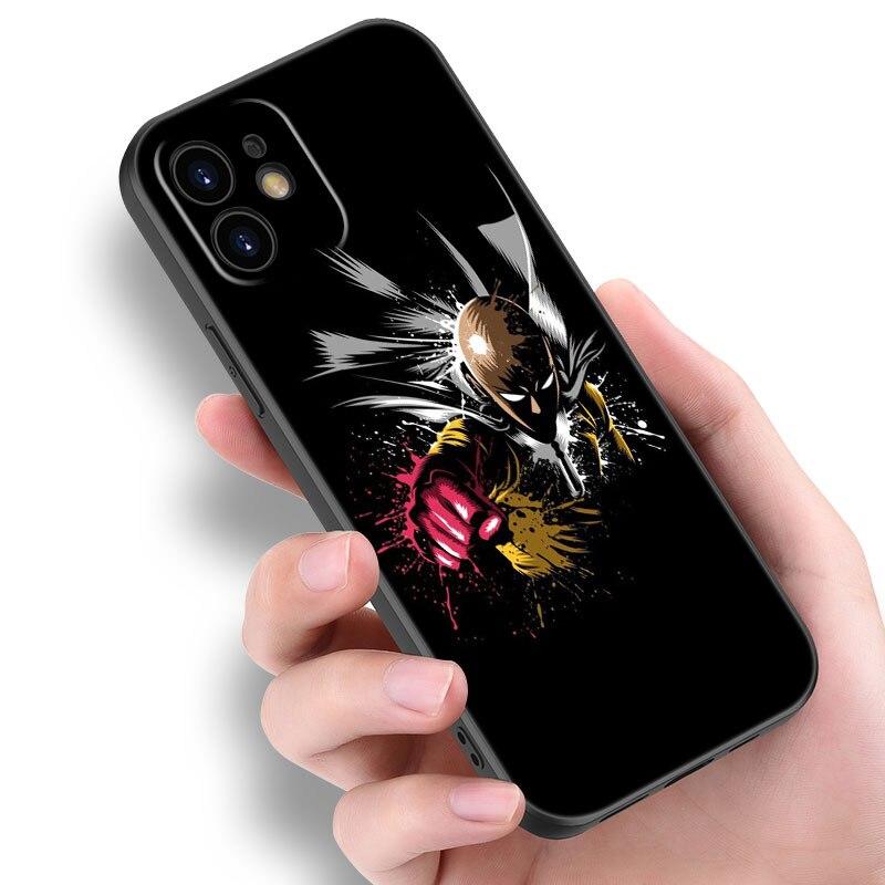 

Чехол для телефона с аниме One Punch Man для Apple iPhone 14 13 12 Mini 11 Pro Max 7 8 XR X XS 7 8 Plus SE 2020 2022, черный чехол iPhone SE 2020