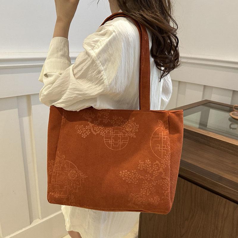 Genți de umăr florale de mare capacitate pentru femei, geantă casual din pânză, genți de cumpărături feminine versatile, genți noi la modă