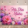 1pc, 2D Flat, Happy Mother's Day Backdrop, Perfect for Indoor and Outdoor Decoration, Birthday, Mother's Day Gift for Mom, Wsj