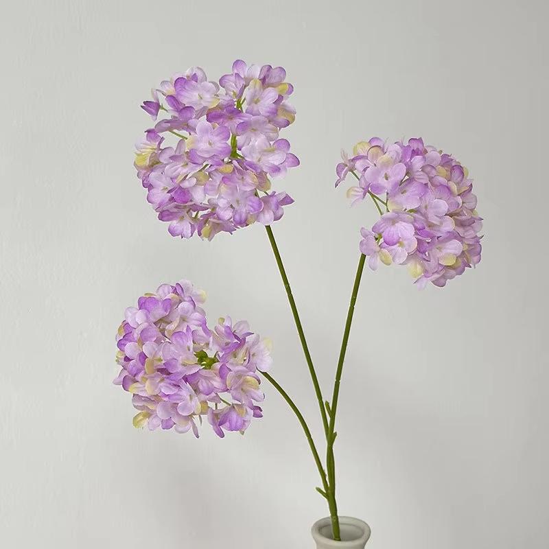 Artificial Hydrangea Decorative Wedding Arrangement Flower Photography Props Flower Three Head Silk Flower Bouquet For Event