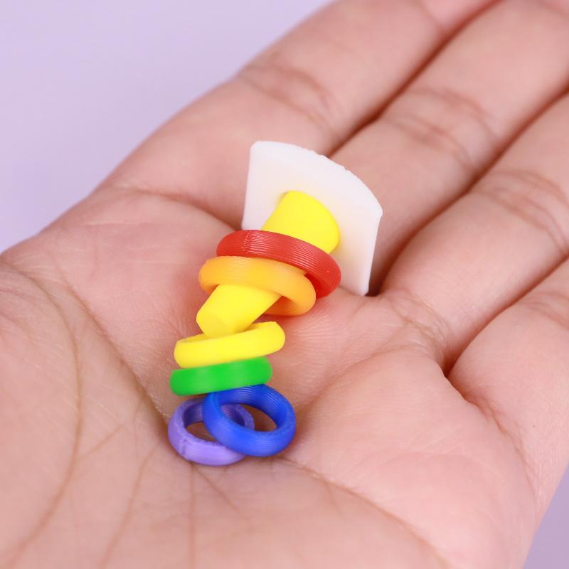 2 Sets Dollhouse Early Learning Rainbow Stacking Toys Puzzle Development Intelligence Rainbow Tower Baby Toy Gift Stack Ring
