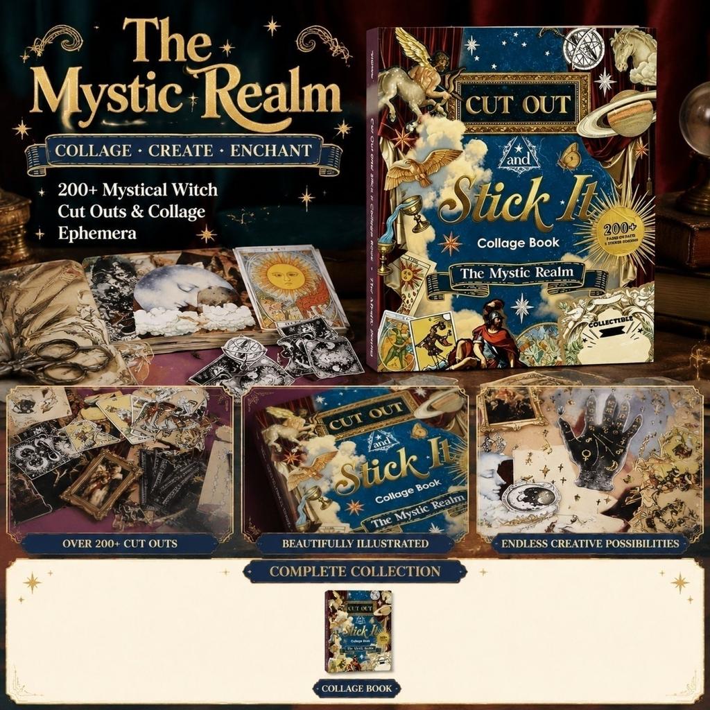 The Cut Out and Stick It Collage Book The Mystic Realm Over 200 Paper Cutouts and Collage Images for Creative Art Projects and Crafting Activities