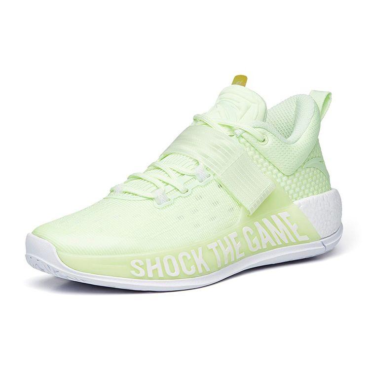 Anta Sweep 4 Durable Rebound Low Basketball Shoes Men Sneakers White Green 112231608-4