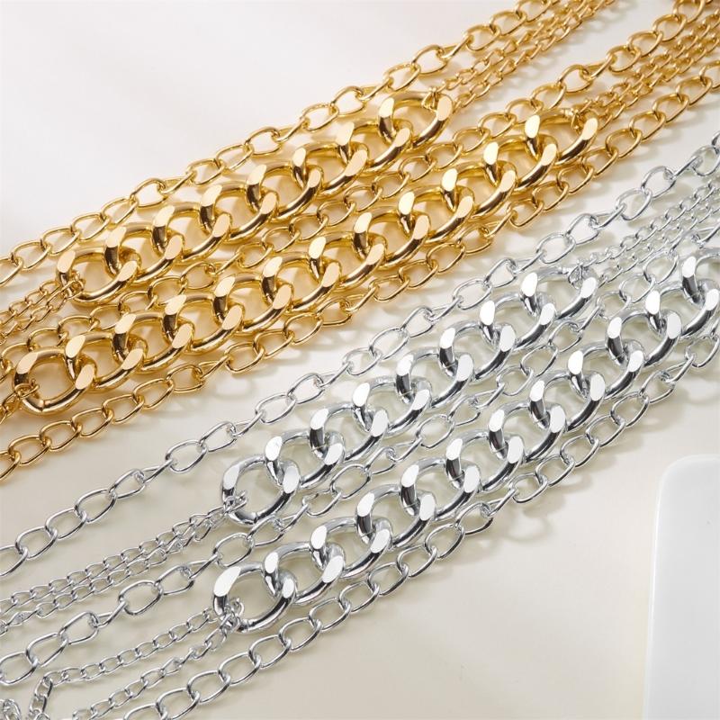 Exaggerated Thick Alloy Chain Necklace Modern Punk Style Layering Jewelry For Women Party Wear Comfortable