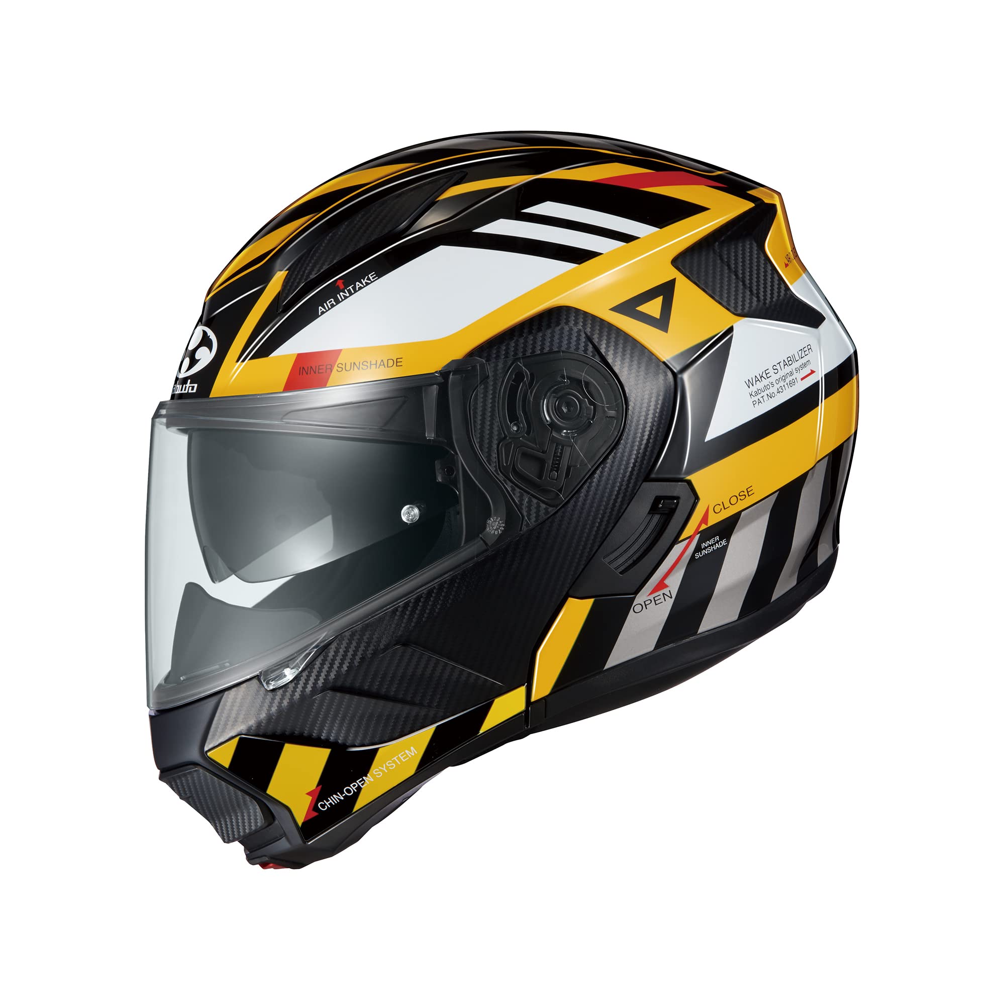 

OGK KABUTO Motorcycle Helmet System RYUKI ALERT Yellow (Size L) жовтий