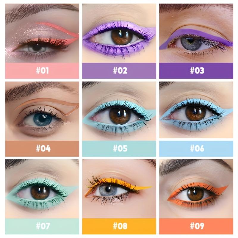Pudaier Long-Lasting Waterproof Colored Eyeliner Is Easy To Outline The Eyes Without Smudging. It Is Suitable for Valentine'S Day And Music Festivals.