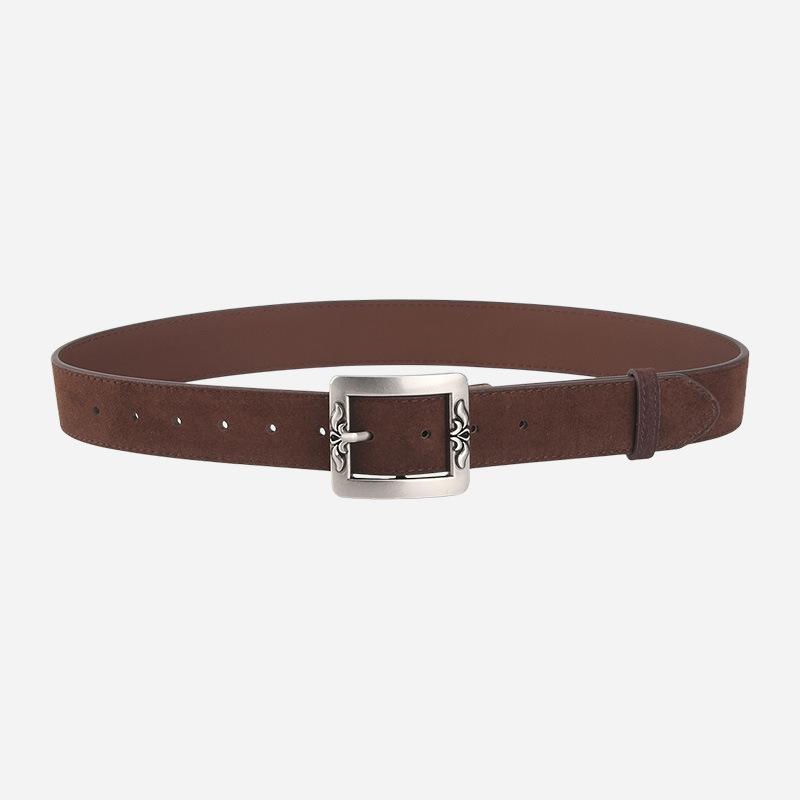 Ew Fashion Trend Pin Buckle Belt Simple Casual Versatile Real Cowhide Belt Eans Decoration