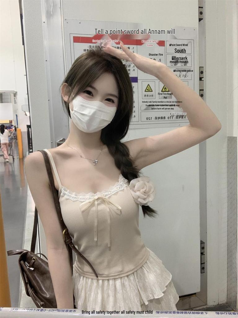 Koreanisches Sommer-Schlankheits-Bustier mit Spitzenbesatz und Polsterung