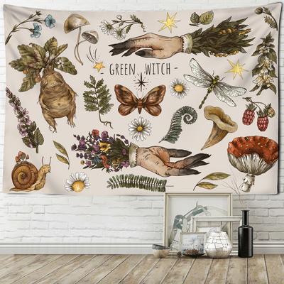 Psychedelic Abstract Plant Tapestry Wall Hanging Mysterious Tapiz Hippie Art Printed Background Cloth Home Decor