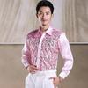 Men's Sequin Chorus Performance Shirt for Middle-Aged & Elderly - Red Stage Costume for Evening Song and Dance