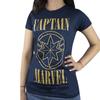 Captain Marvel Damen/Damen T-Shirt mit Aufdruck und Schild