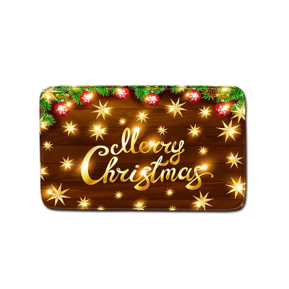 Christmas Household Bathroom Shower Curtain Four-Piece Bathroom Non-Slip Door Mat Bedroom Living Room Floor Mat Carpet