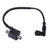 Black Motorcycle Ignition Coil Assembly for 150Cc To 250Cc Single Engine Setups, Integrated Wire and Boot Cap for Smooth Response
